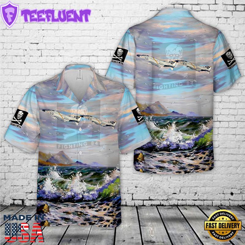 US Navy VF-84 McDonnell F-4B-19-MC Phantom II Hawaiian Shirt