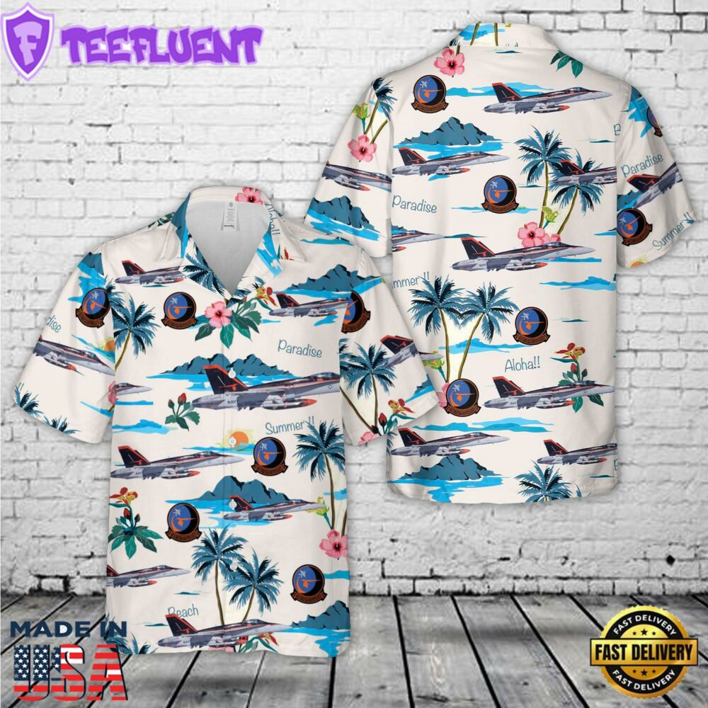 US Navy VFA-94 Mighty Shrikes FA-18F Super Hornet Hawaiian Shirt