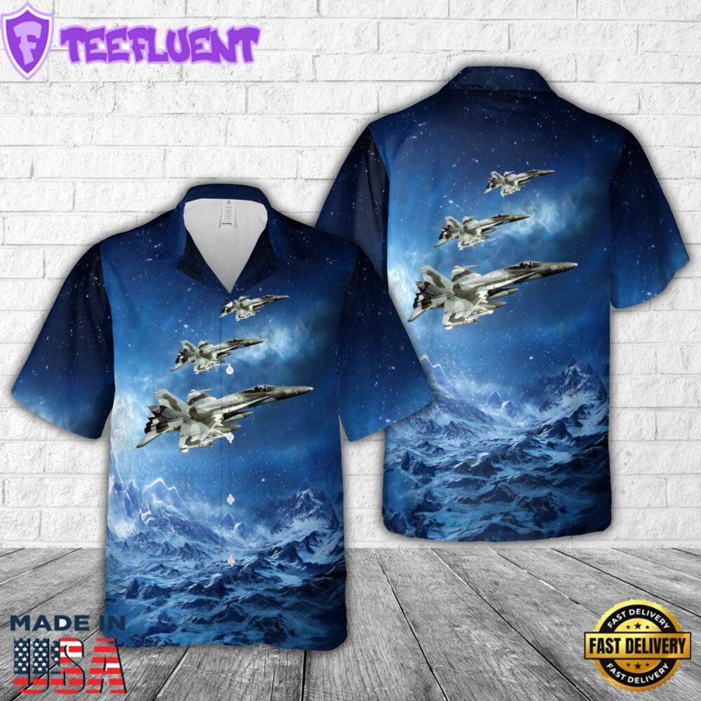 US Navy VFA-97 'Warhawks' F A-18A Hornet with AGM-65 Mavericks missiles Hawaiian Shirt