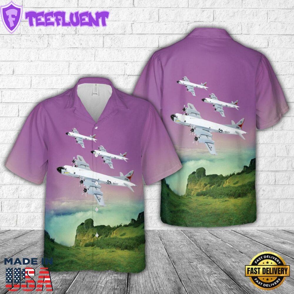 US Navy VP-19 Big Red P-3C Orion Hawaiian Shirt