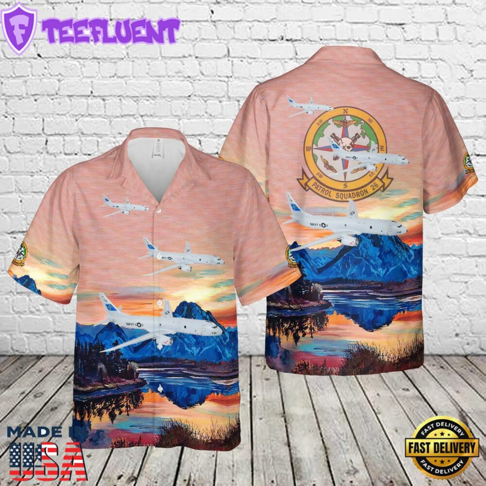 US Navy VP-26 Tridents 2024 P-8A Poseidon Hawaiian Shirt