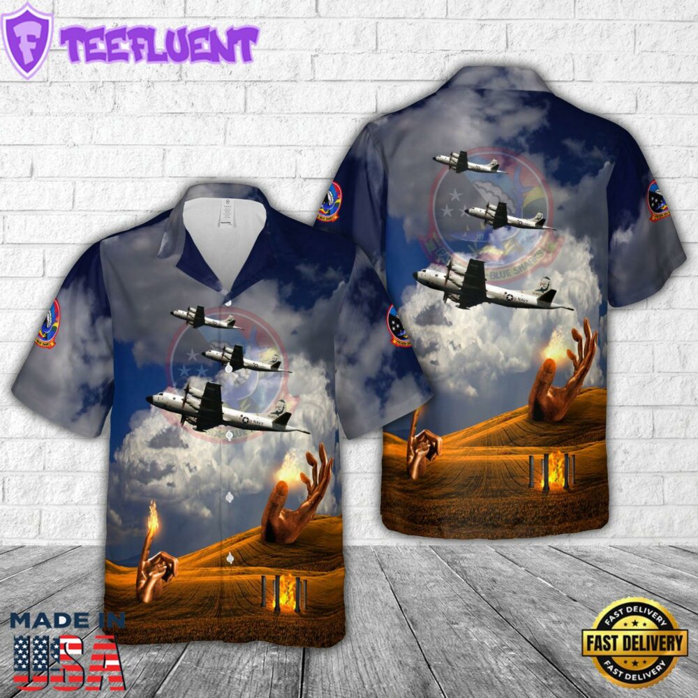 US Navy VP-6 Blue Sharks P-3B Hawaiian Shirt