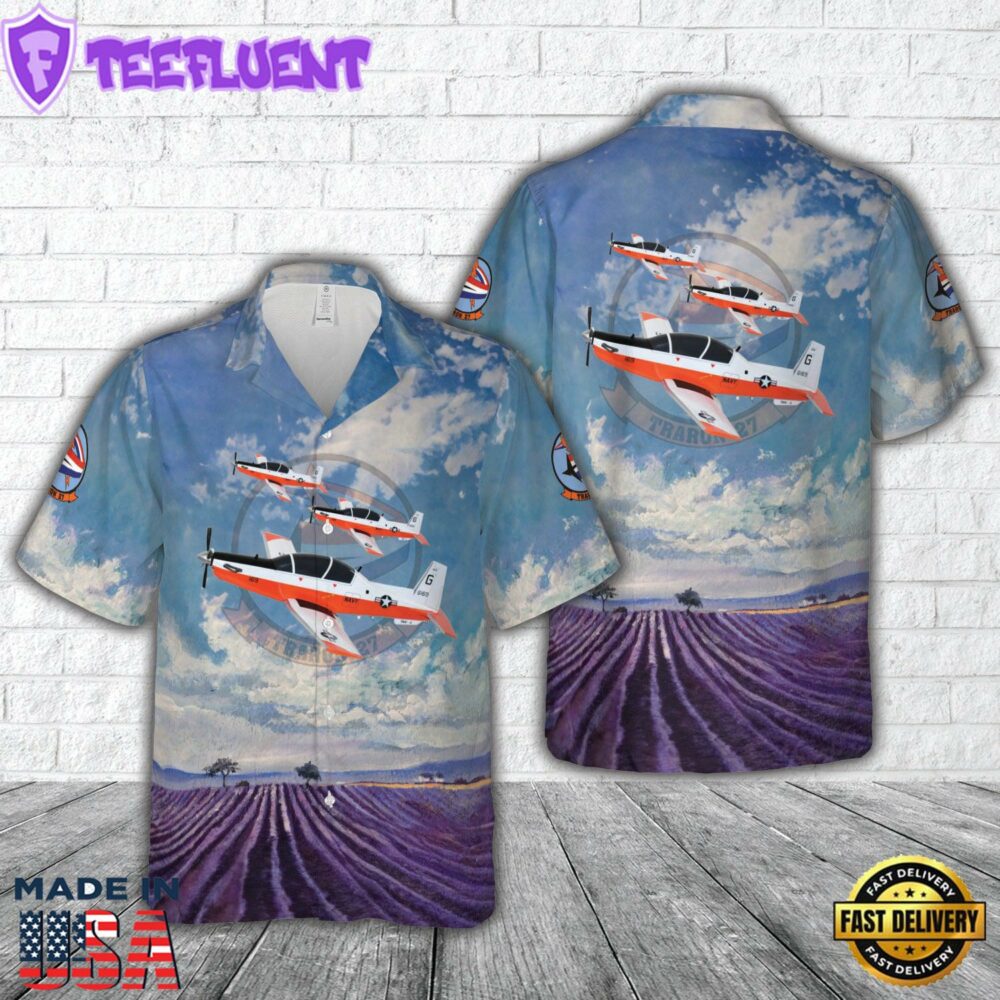 US Navy VT-27 Beechcraft T-6b Texan II Hawaiian Shirt