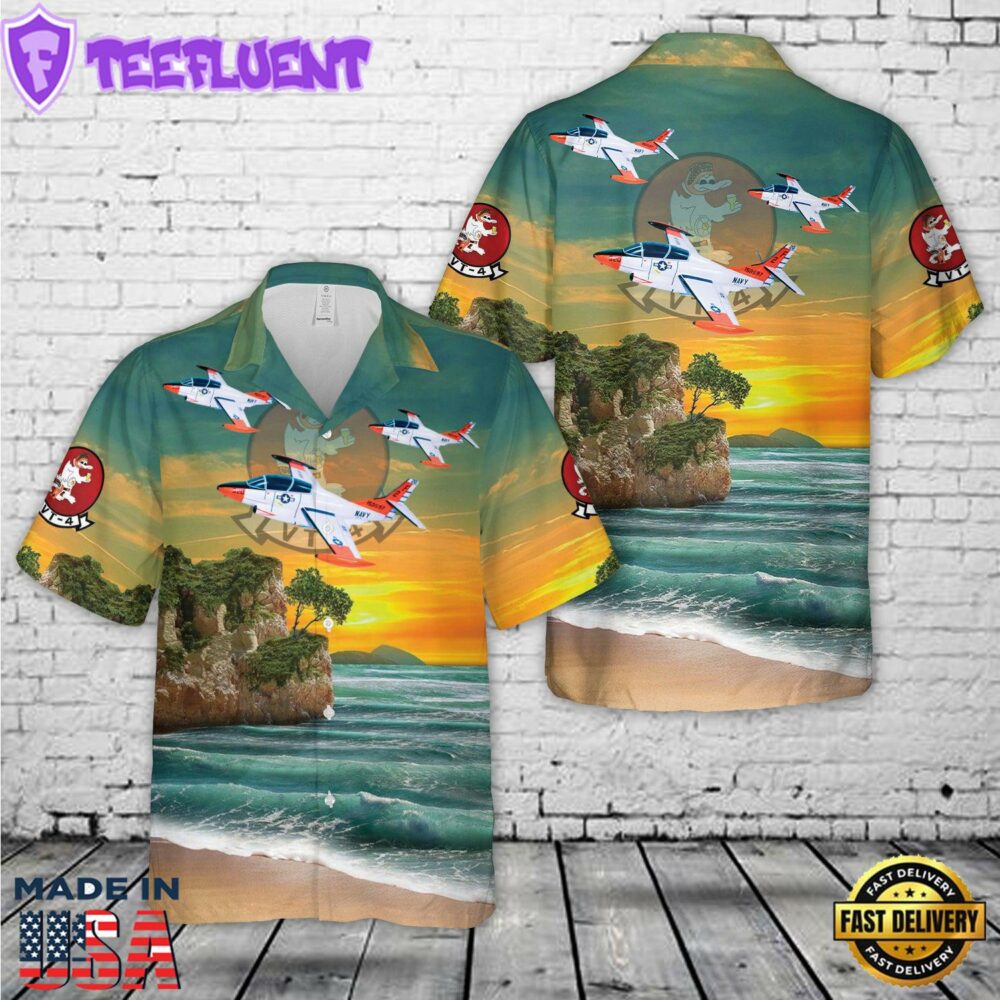 US Navy VT-4 Warbucks Squadron T-2 Hawaiian Shirt