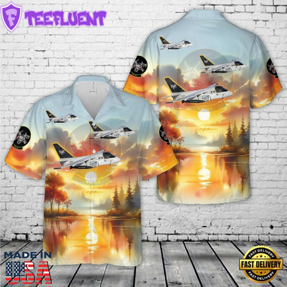US Navy VX-30 S-3B Viking Bloodhounds Hawaiian Shirt
