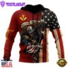 US Veteran Jesus Eagle And Flag America One Nation Under God 3D Hoodie