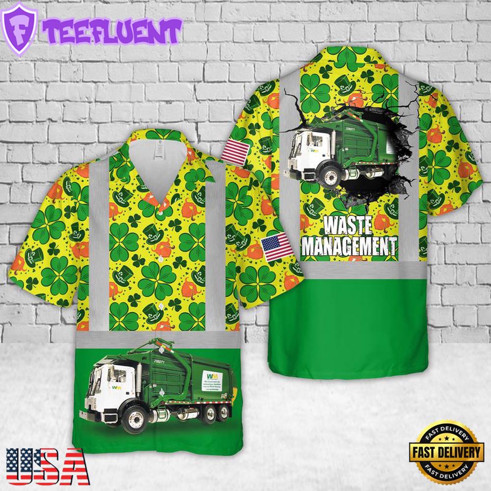 US Waste Management St Patrick's Day Hawaiian Shirt