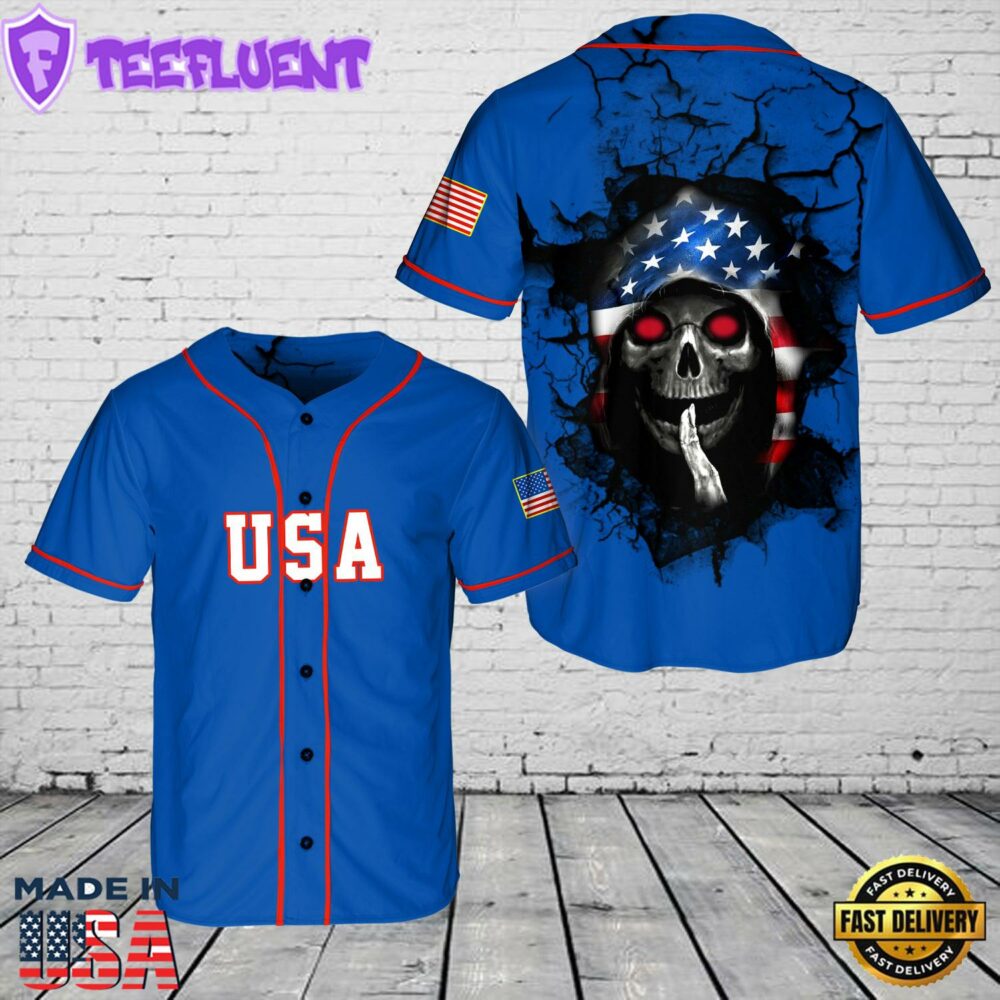 USA Skull Whisper Baseball Jersey