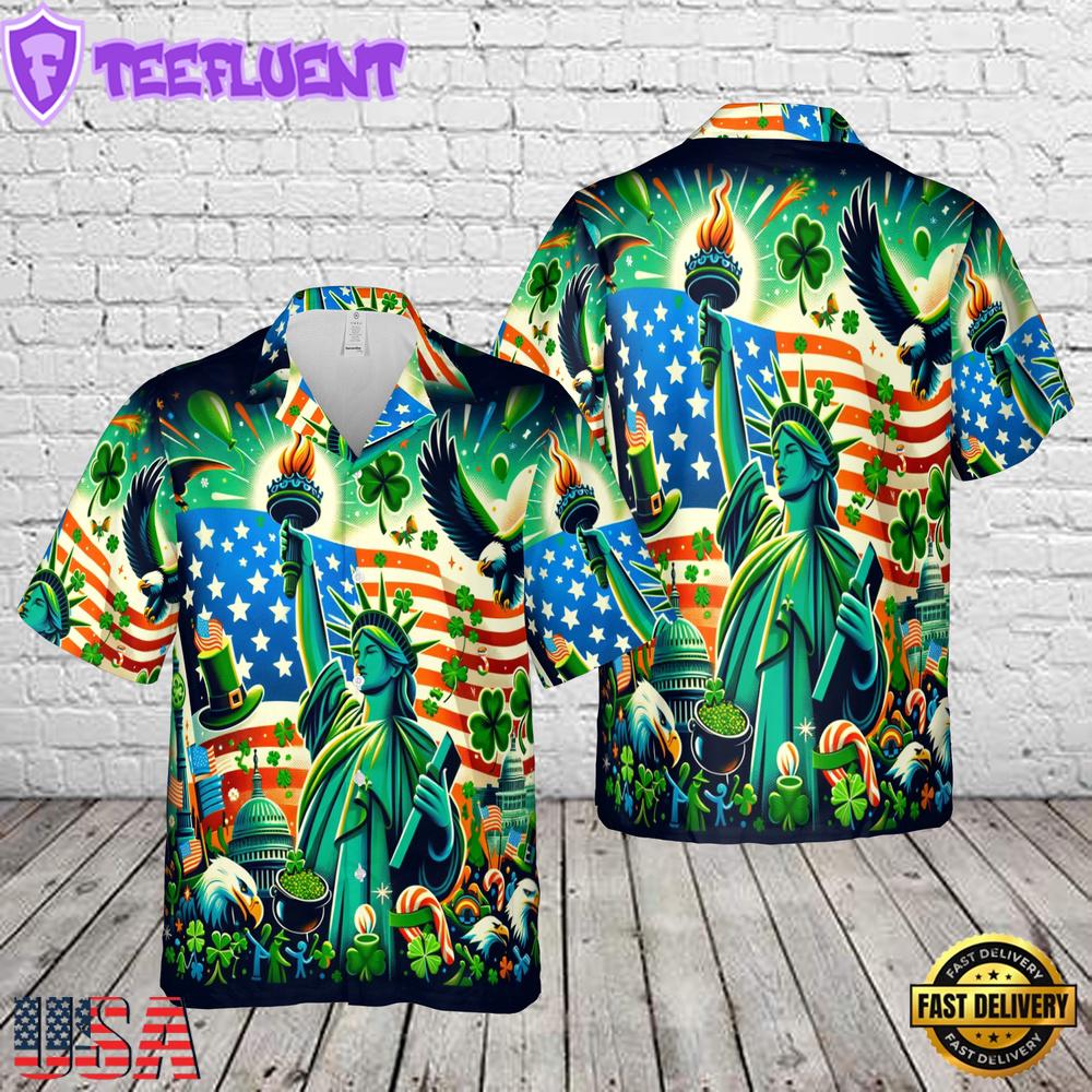 USA St. Patrick's Day Summer Hawaiian Shirt