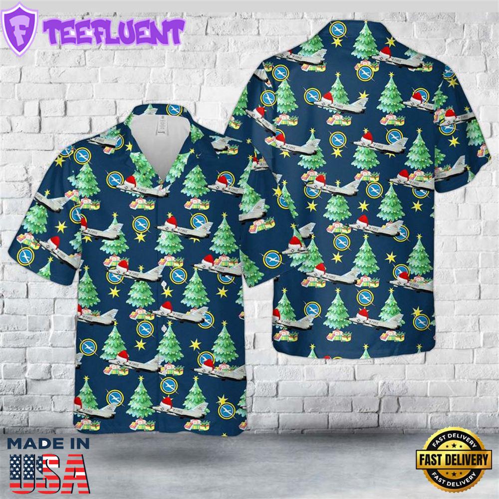 USAF Convair F-106 Delta Dart 101st Fighter Interceptor Squadron Massachusetts Air National Guard Christmas Hawaiian Shirt
