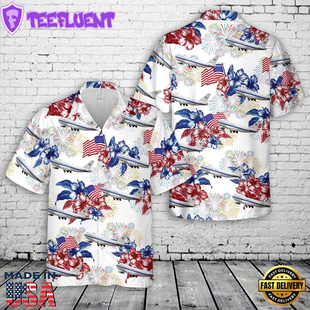 USAF Nightwatch Doomsday Boeing E-4B, 4th Of July Hawaiian Shirt