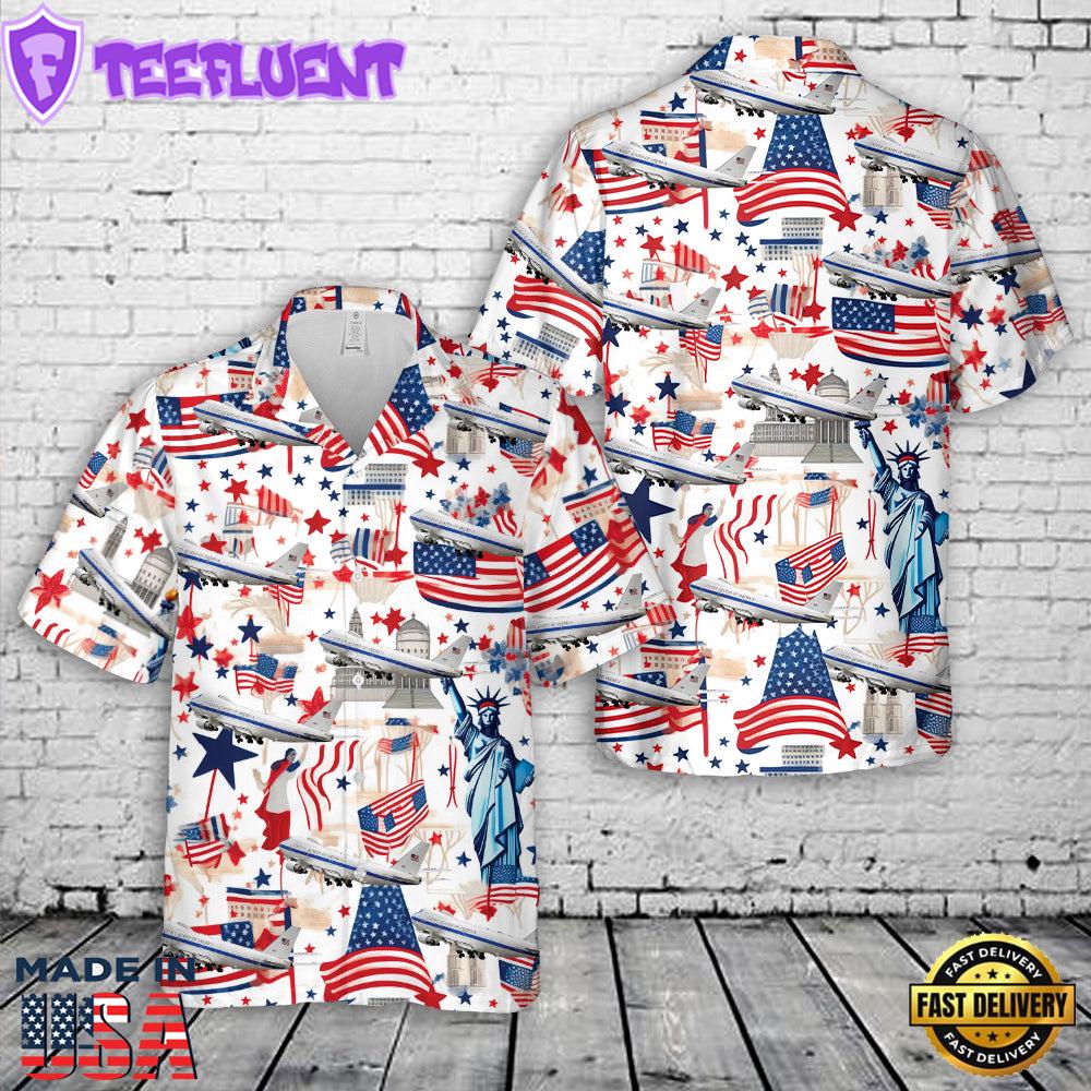 USAF Nightwatch Doomsday Boeing E-4B,4th Of July Hawaiian Shirt