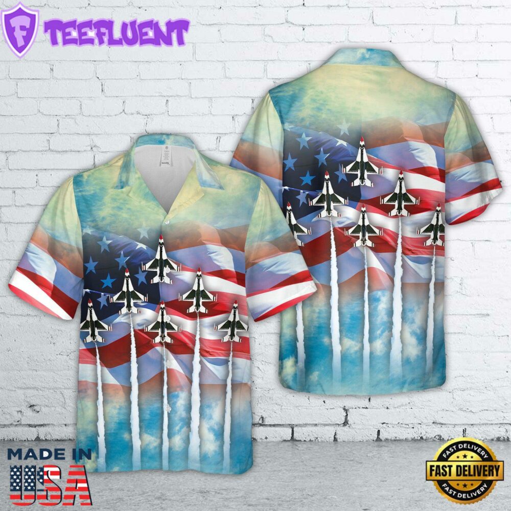 USAF Thunderbirds 4th Of July Hawaiian Shirt