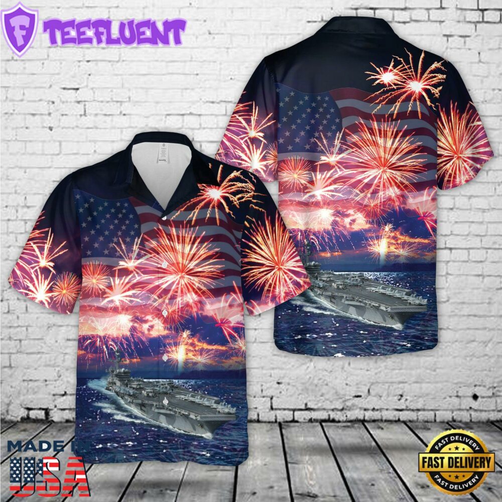 USS Carl Vinson, 4th Of July Hawaiian Shirt