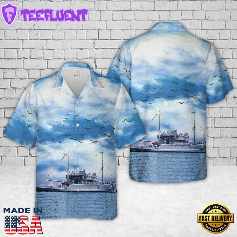 USS Current (AR-S22) U.S Navy Ship Reunions Hawaiian Shirt