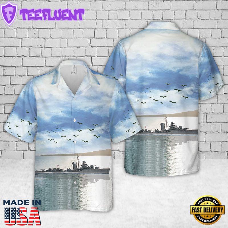 USS Sterett ( DD-407) U.S Navy Ship Reunions Hawaiian Shirt