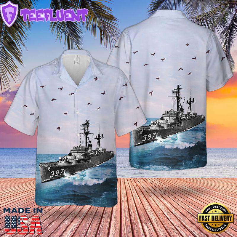USS Wilhoite (DEDER 397) U.S Navy Ship Reunions Hawaiian Shirt