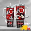Utah Utes NCAA Mickey Mouse Custom Stanley Quencher 40oz Stainless Steel Tumbler With Handle