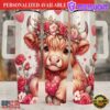 Valentine Highland Cow Tumbler Highland Cow Gifts Valentine Cow Personalized Tumbler - 40oz Tumbler with Handle