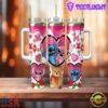 Valentine Stitch Cartoon Cute Stainless Steel Tumbler 40Oz With Handle