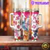 Valentine Stitch Cartoon Stainless Steel Tumbler 40Oz With Handle