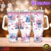 Valentine Stitch Disney Cartoon Stainless Steel Tumbler 40Oz With Handle