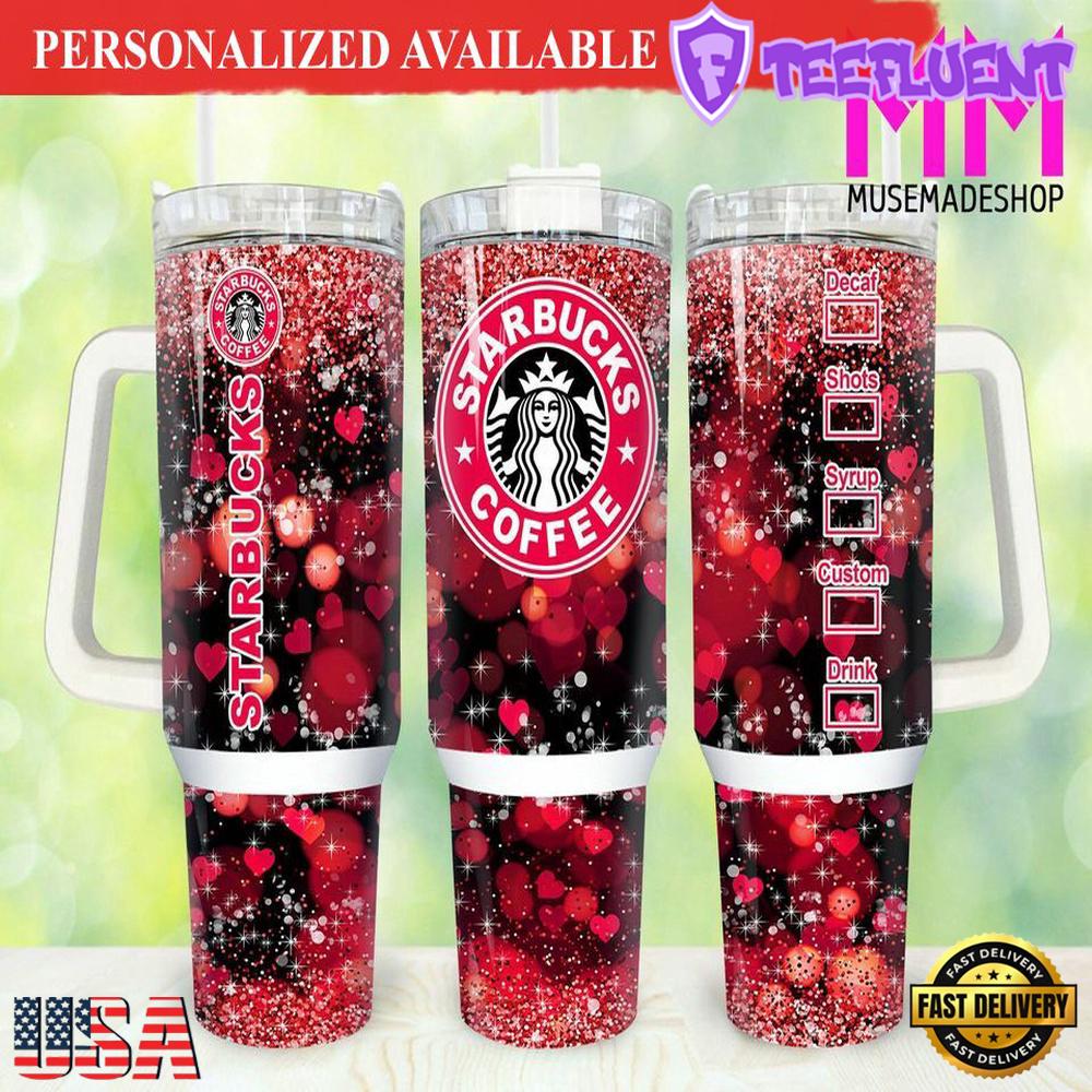 Valentines Coffee 40oz Tumbler Print On Demand Happy Valentines Day - 40oz Tumbler with Handle