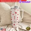 Valentine's Day 40oz with Handle and Straw Pink Hearts Tumbler - 40oz Tumbler with Handle