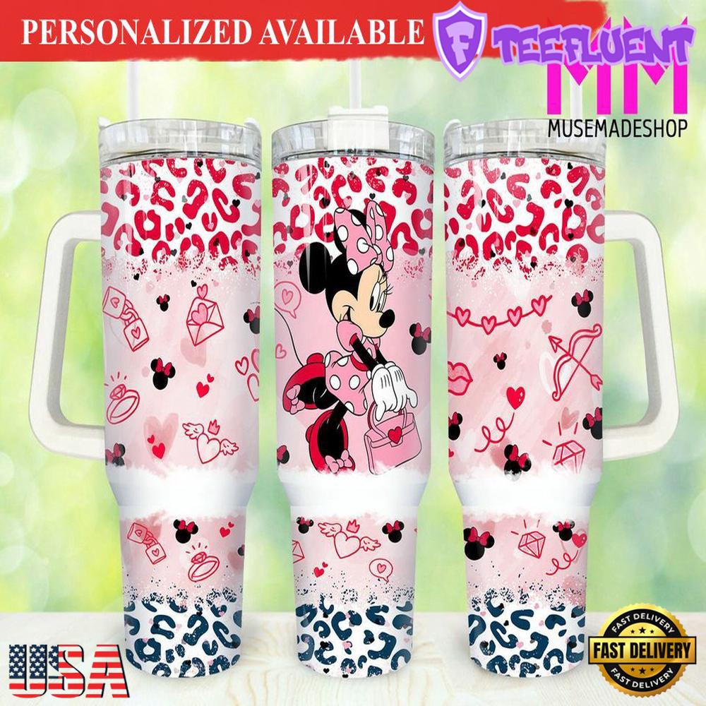 Valentines Minnie 40oz Tumbler Happy Valentines Day Tumbler - 40oz Tumbler with Handle