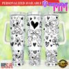 Valentines Stitch Cartoon 40oz Tumbler with Handle