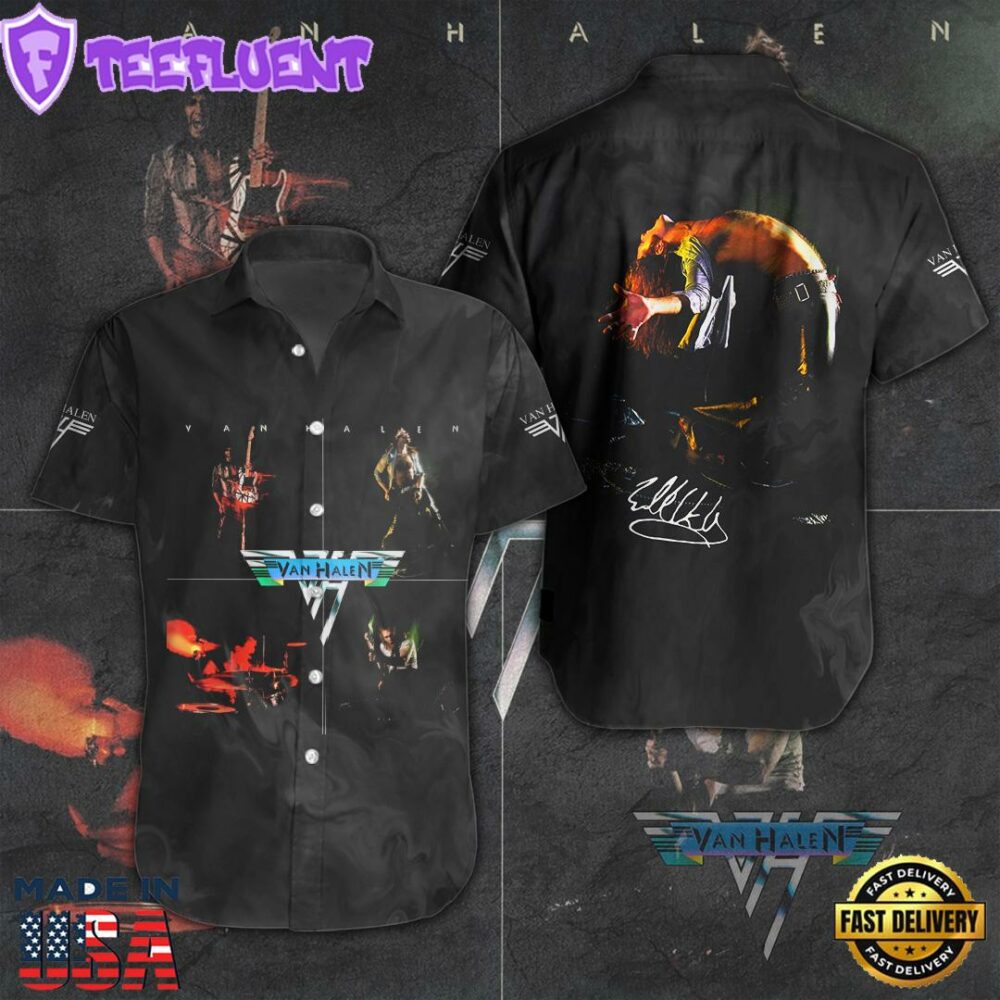 Van Halen Short Sleeve Dress Shirt For Man And Women