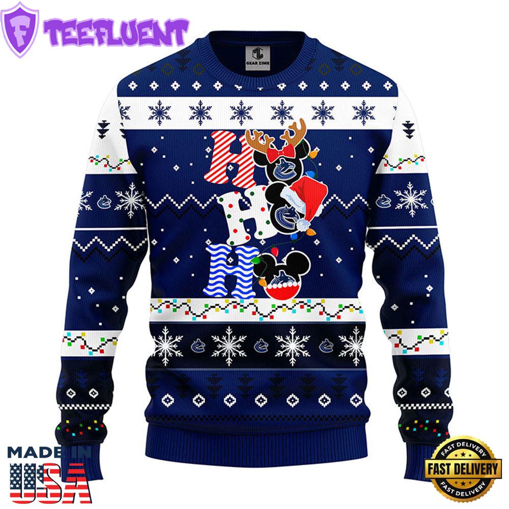 Vancouver Canucks Hohoho Mickey Christmas Ugly Sweater