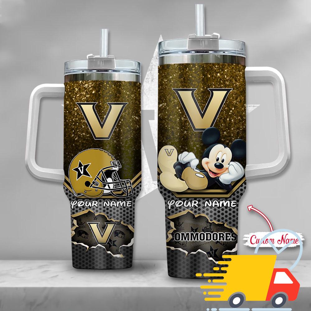 Vanderbilt Commodores NCAA Mickey Mouse Custom Stanley Quencher 40oz Stainless Steel Tumbler With Handle