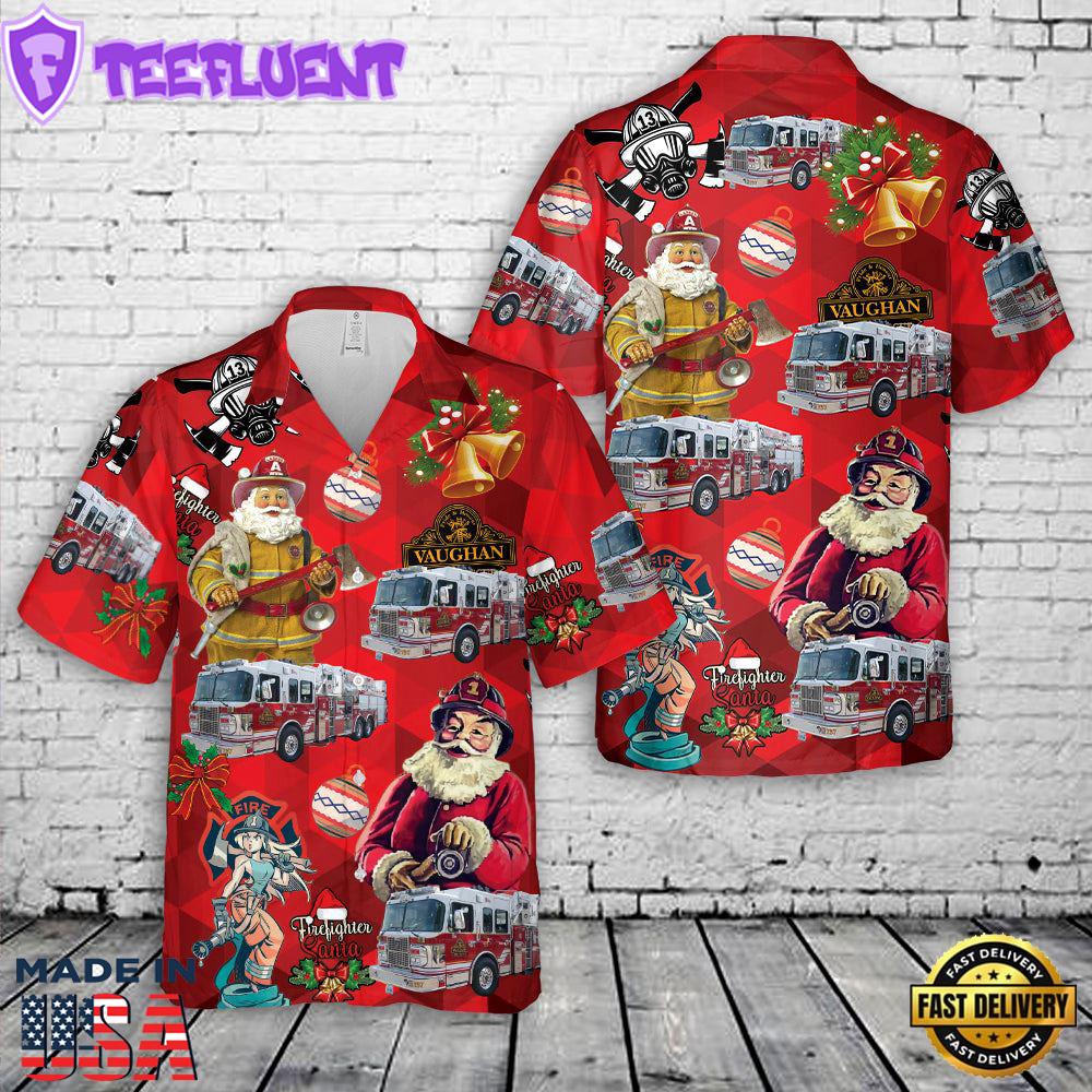 Vaughan Fire and Rescue Services Aerial 737 Christmas Hawaiian Shirt