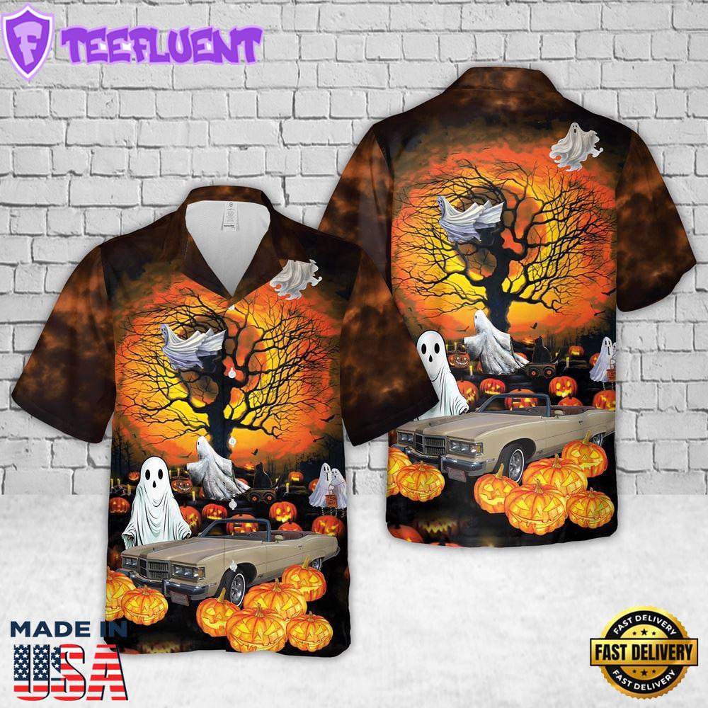 Veteran Halloween, 1975 Pontiac Grand Ville Halloween Hawaiian Shirt