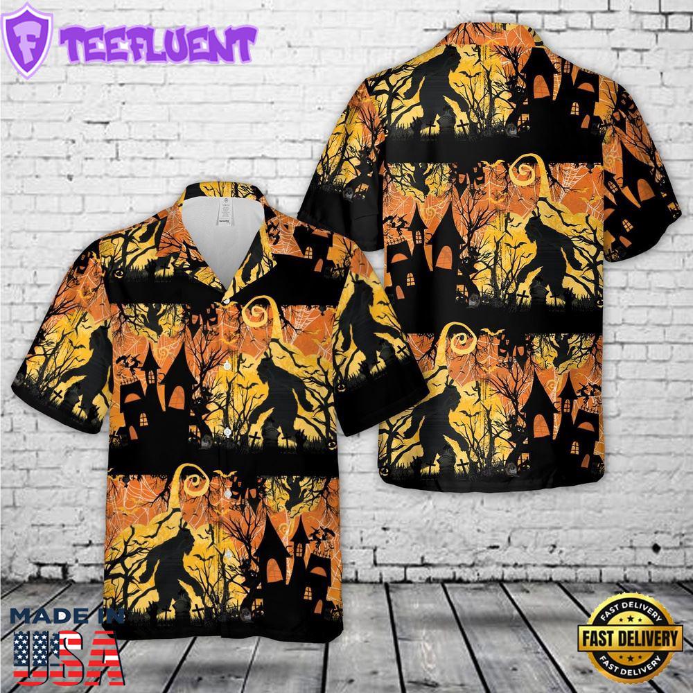 Veteran Halloween, Bigfoot Halloween Hawaiian Shirts