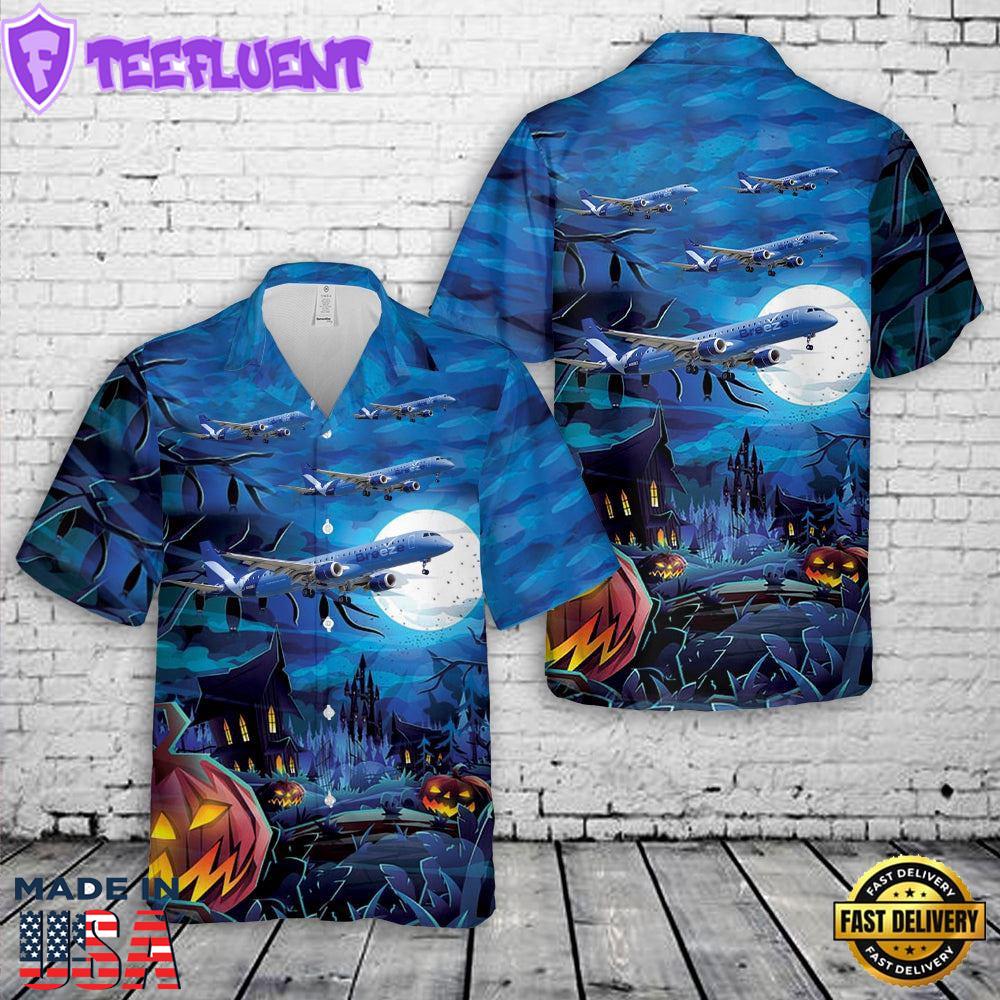 Veteran Halloween, Breeze Airways E190 Halloween Hawaiian Shirt