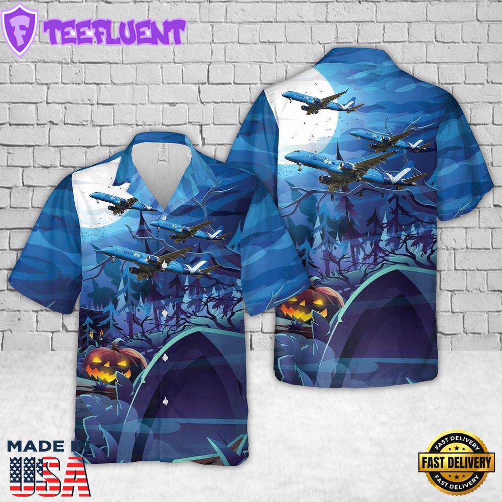 Veteran Halloween, Breeze Airways E190 Halloween Hawaiian Shirts