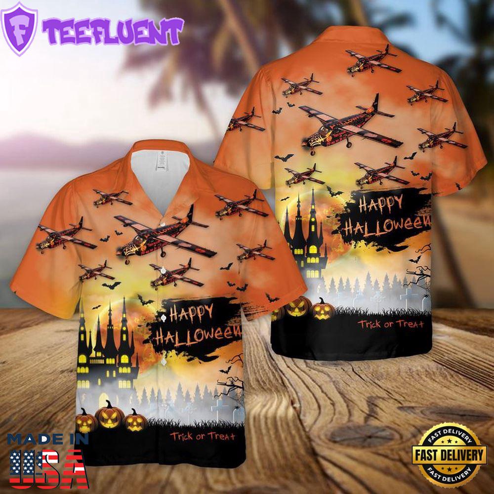Veteran Halloween, Cessna 208 Halloween Hawaiian Shirt