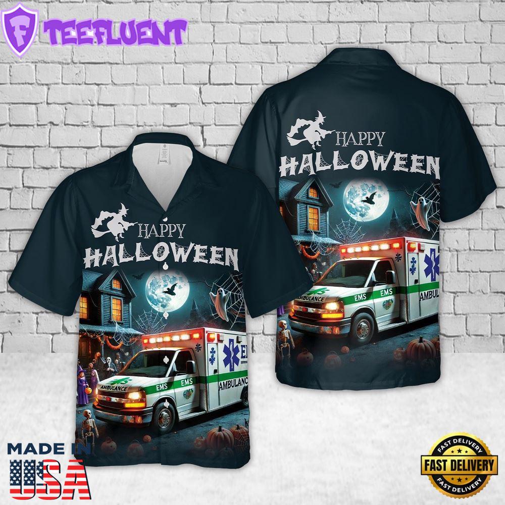 Veteran Halloween, Ems Ambulance Halloween Hawaiian Shirt