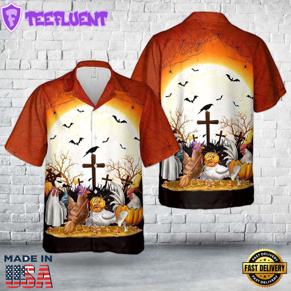 Veteran Halloween, Halloween Chicken Hawaiian Shirt