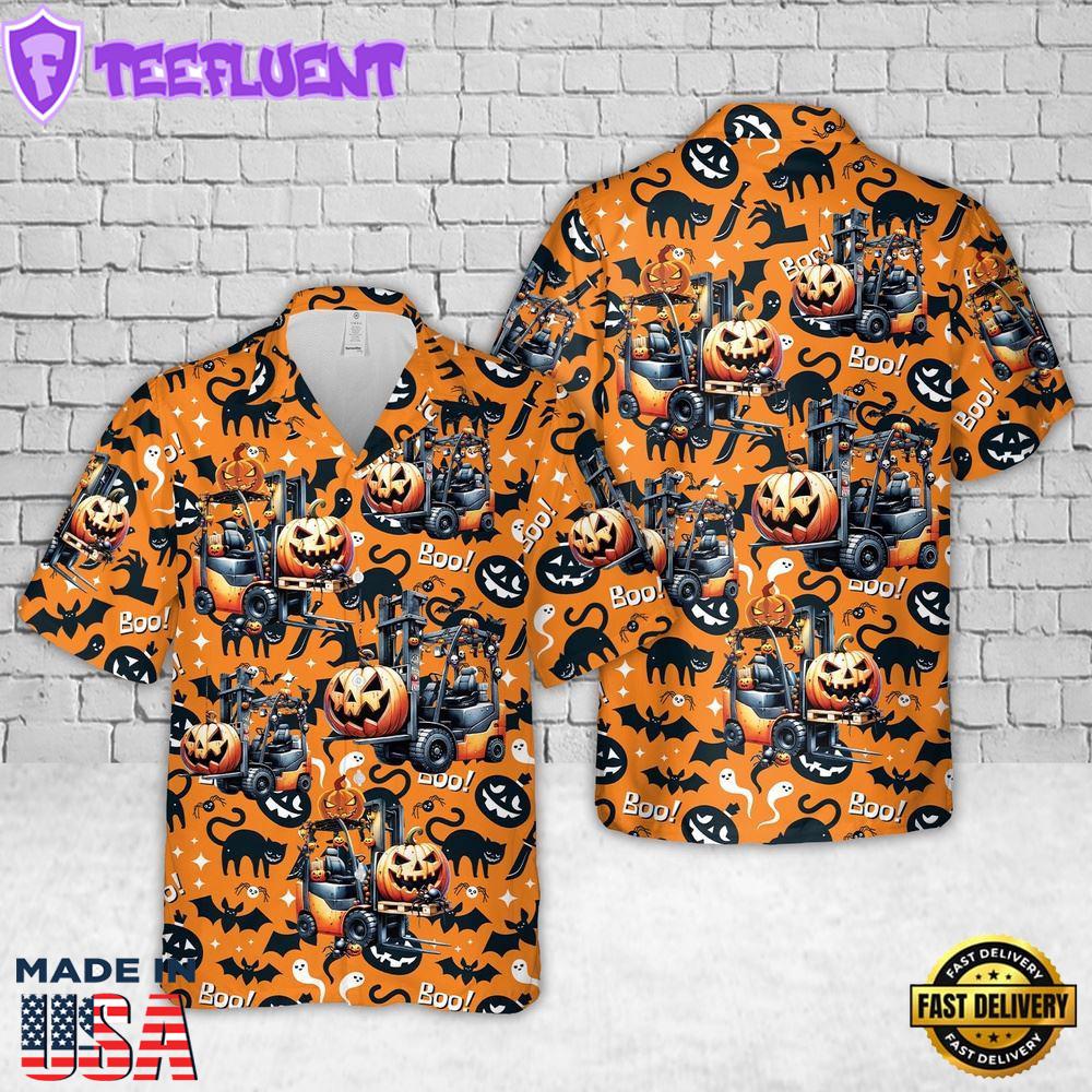 Veteran Halloween, Halloween Forklift Hawaiian Shirt