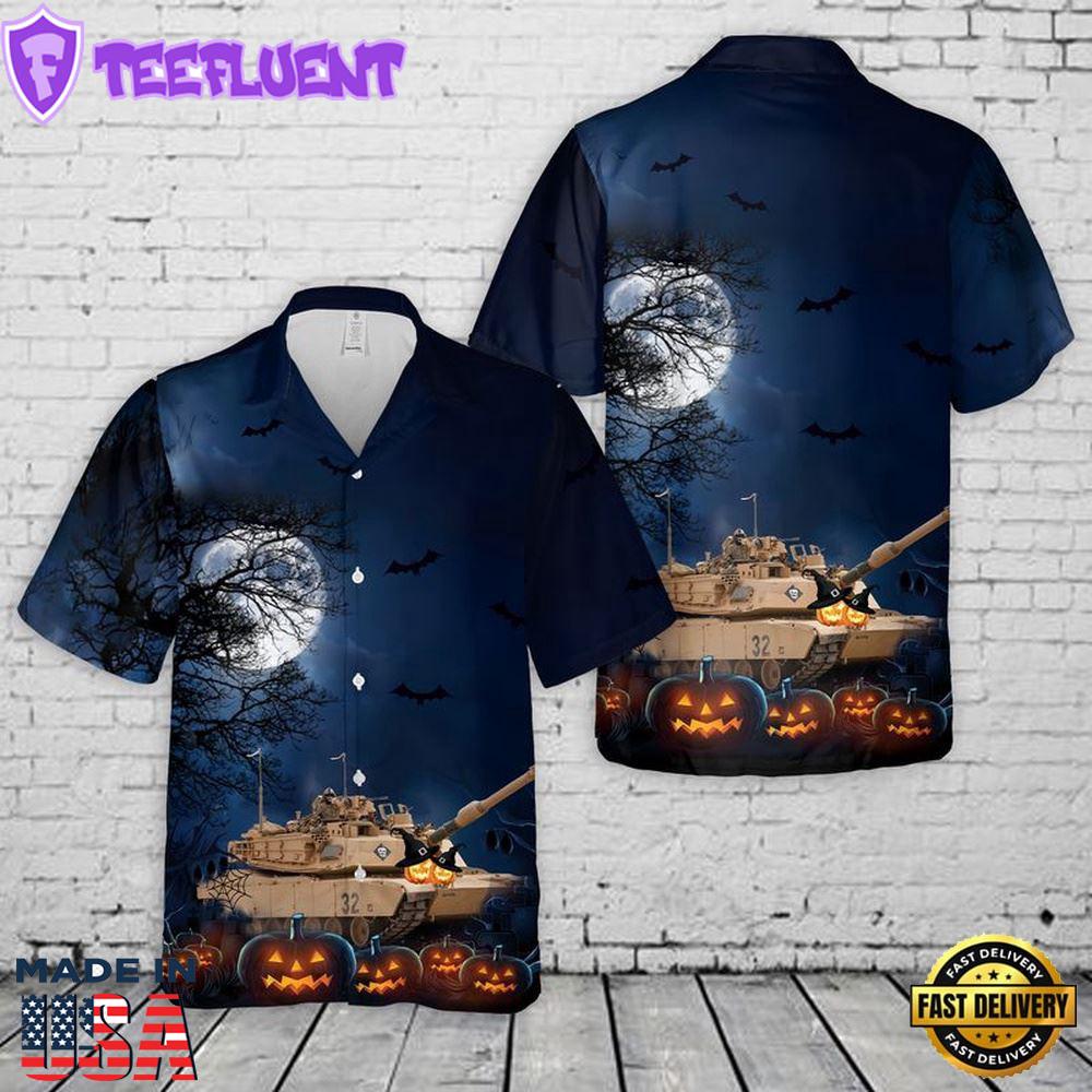 Veteran Halloween, M1 Abrams Tank Halloween Hawaiian Shirt