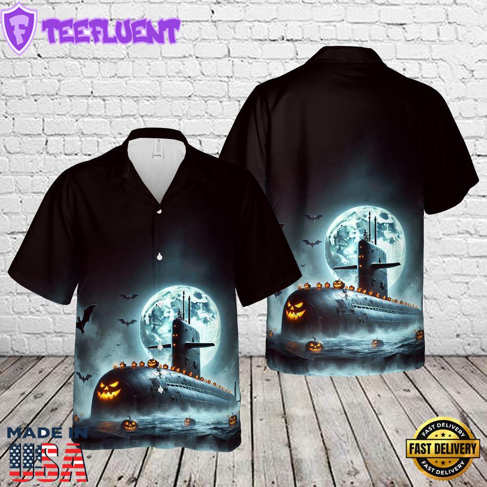 Veteran Halloween, Royal Navy Vanguard-Class Submarine Halloween Hawaiian Shirt