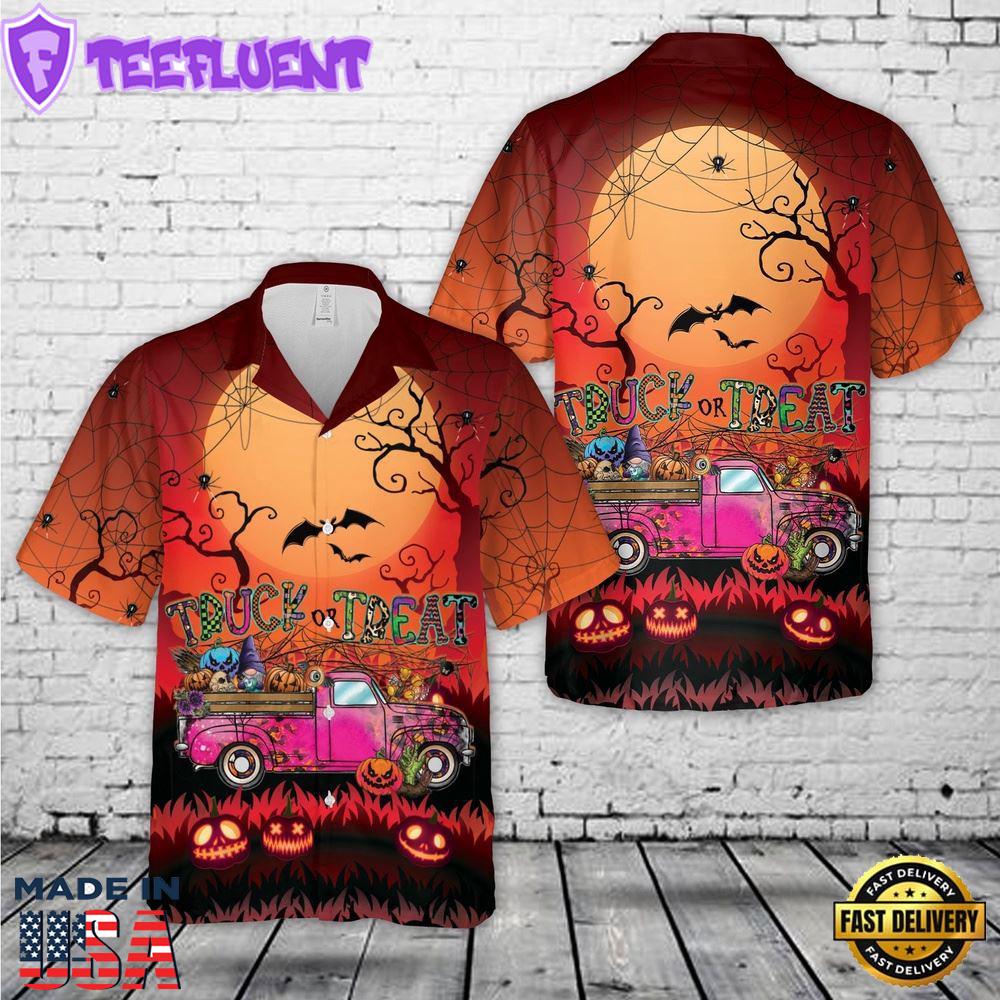 Veteran Halloween, Truck Or Treat Happy Halloween Hawaiian Shirt