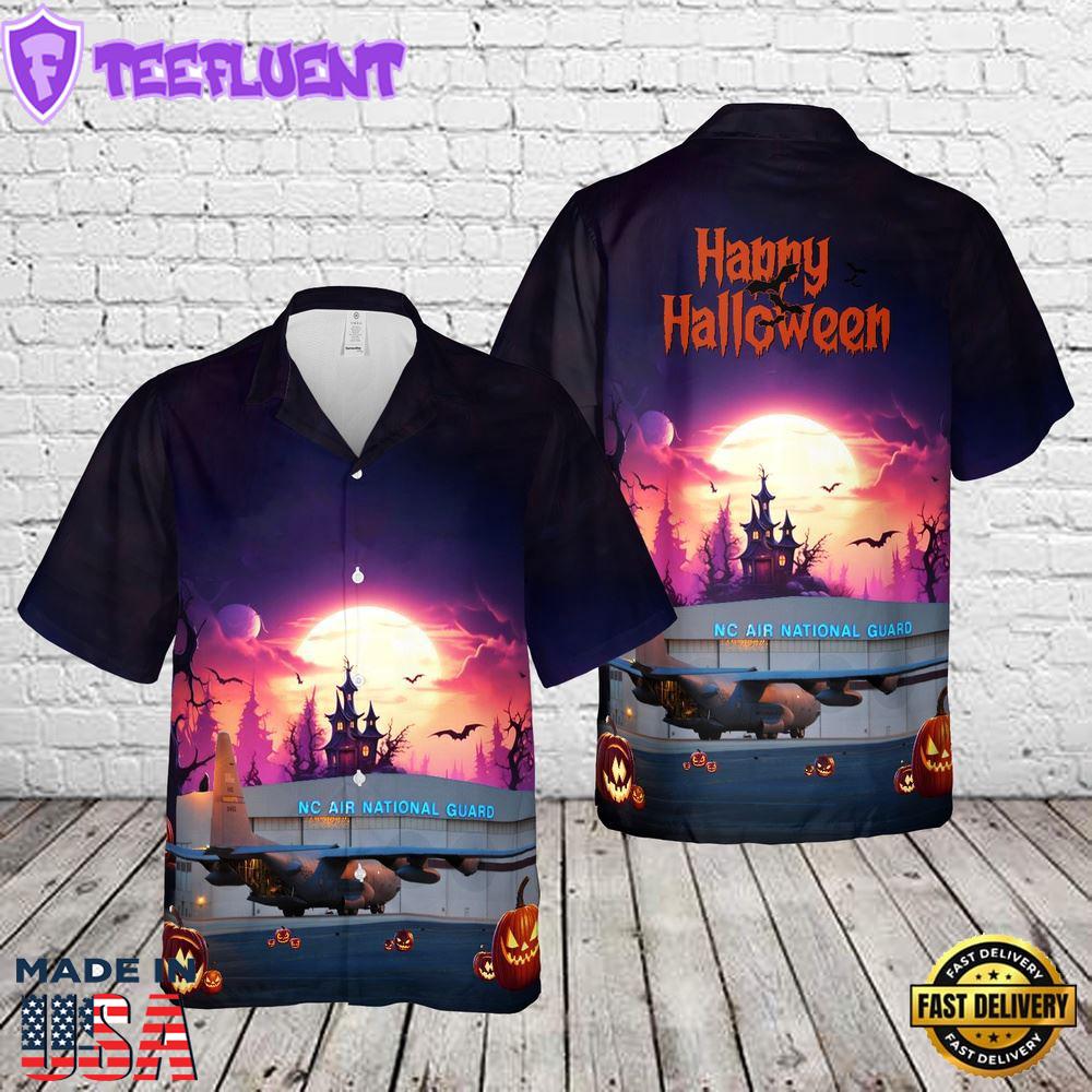 Veteran Halloween, Us Air Force North Carolina Air National Guard Halloween Hawaiian Shirt