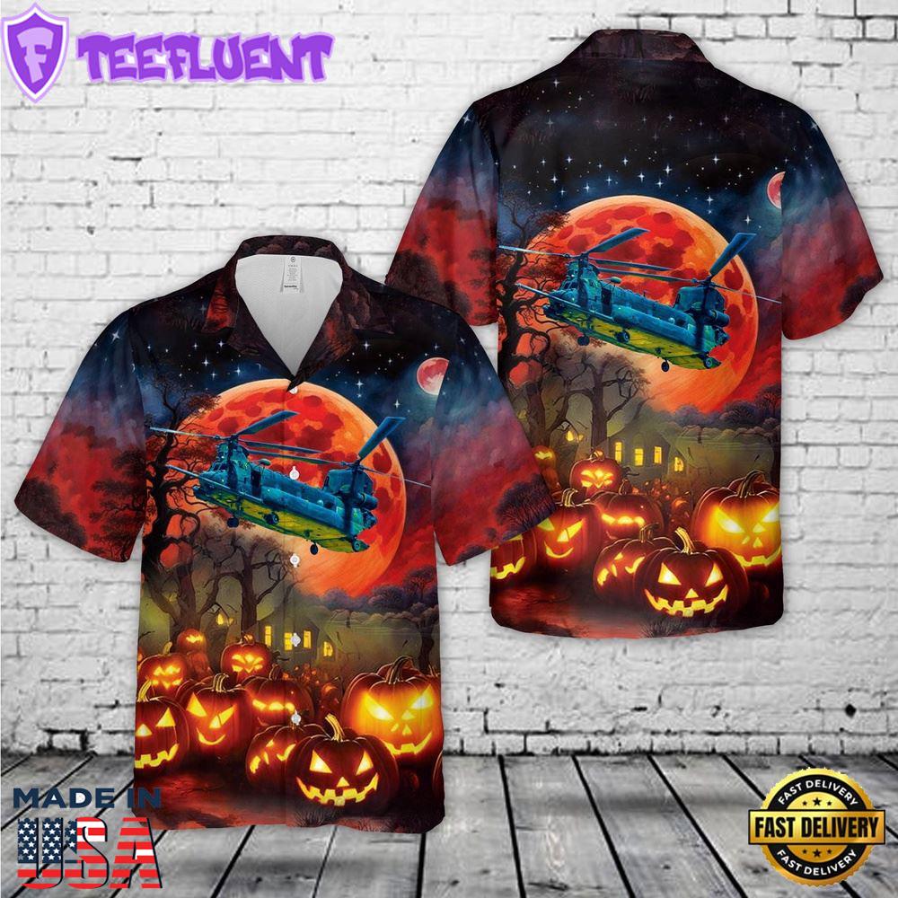 Veteran Halloween, Us Army Boeing Ch-47 Chinook Halloween Hawaiian Shirts