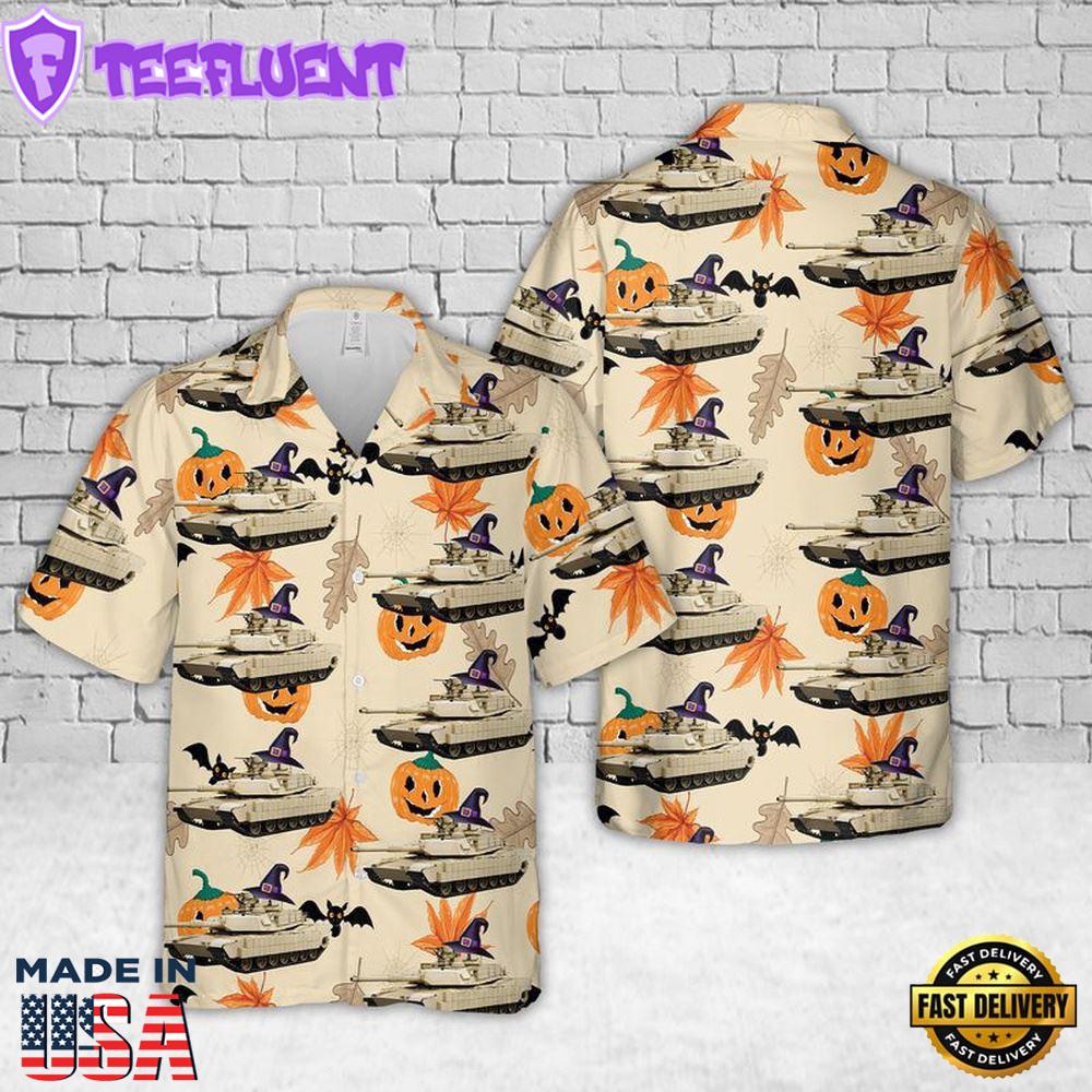 Veteran Halloween, Us Army M1 Abrams Halloween Hawaiian Shirt