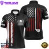 Vintage American Flag Black Mens Golf Polo Shirts Custom Patriotic Golf Clubs Best Men Golf Wear