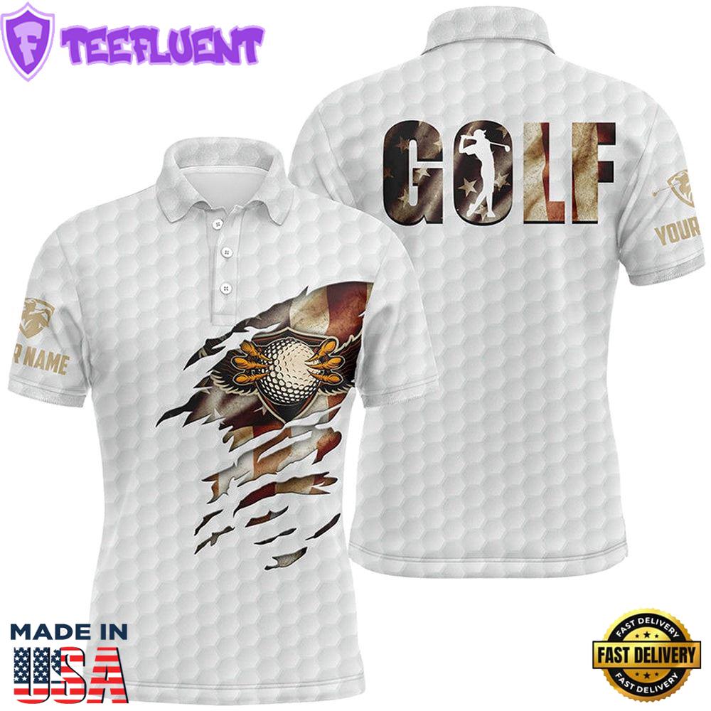 Vintage American Flag Eagle Golf Ball Texture, Ripped Us Flag Patriotic